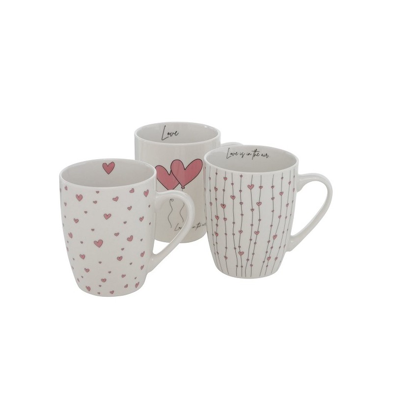 Boltze Home Mug Lieby avec coeurs et texte Love 330ml