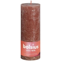 Bolsius Bougie bloc rustique collection Shine 190/68 Suède Marron