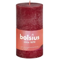 Bolsius Bougie pilier rustique collection Shine 100/50 Velours Rouge