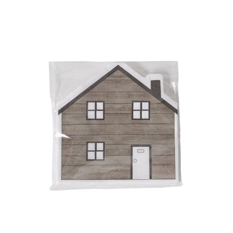 Boltze Home Servetten Homewood in vorm van een huis 12 stuks ( opgevouwen 16x16cm )