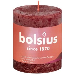 Bolsius Bougie pilier rustique collection Shine 80/68 Velours Rouge