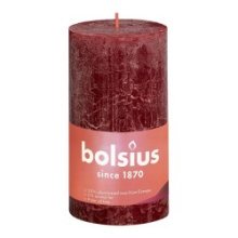 Bolsius Rustiek  stompkaars Shine collection 130/68 Velvet Red  ( Fluweel Rood )