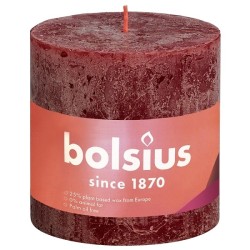 Bolsius Rustiek  stompkaars Shine collection 100/100 Velvet Red  ( Fluweel Rood )
