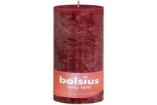 Bolsius Bougie bloc rustique collection Shine 190/68 Velours Rouge