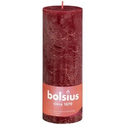 Bolsius Rustiek  stompkaars Shine collection 190/68 Velvet Red  ( Fluweel Rood )
