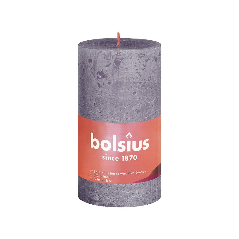 Bolsius Bougie bloc rustique collection Shine 100/50 Lavande givrée-Lavande glacée