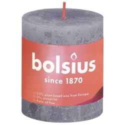 Bolsius Bougie pilier rustique collection Shine 80/68 Lavande givrée-Lavande glacée