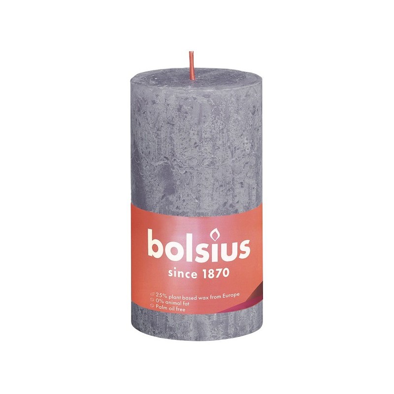 Bolsius Rustiek stompkaars Shine collection 130/68 Frosted Lavender-Bevroren Lavendel