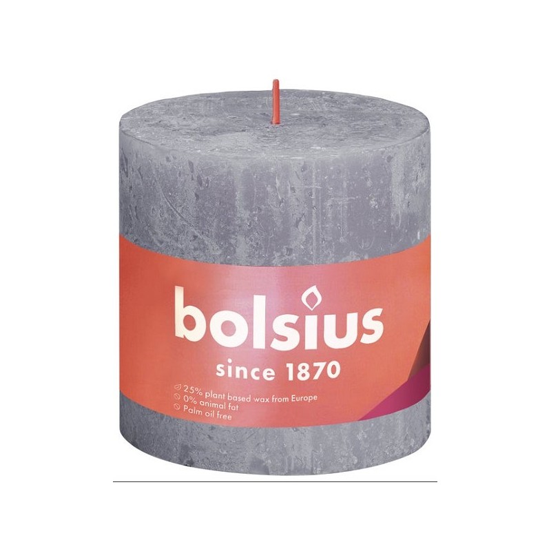 Bougie bloc rustique Bolsius collection Shine 100/100 Lavande givrée -Lavande glacée