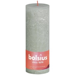 Bolsius Bougie bloc rustique collection Shine 190/68 Foggy Green - Misty Green
