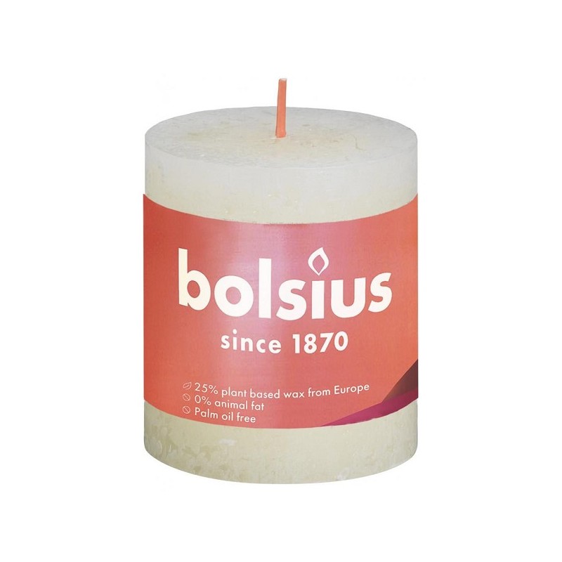 Bolsius Shine Collection Bougie bloc rustique 80/68 Soft Pearl- Soft Pearl