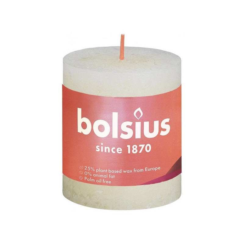Bolsius Shine Collection Rustiek stompkaars 80/68 Soft Pearl- Zacht Parel