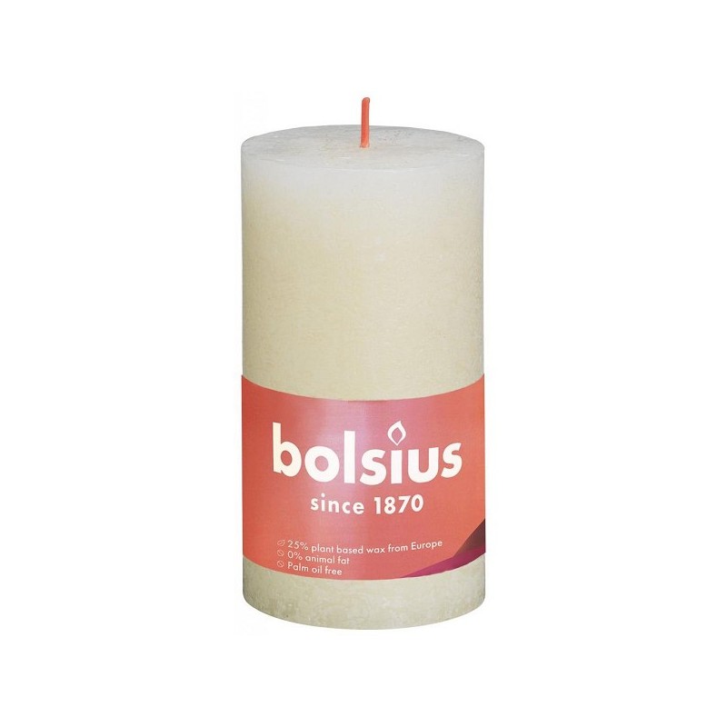 Bolsius Shine Collection Bougie bloc rustique 130/68 Soft Pearl- Soft Pearl