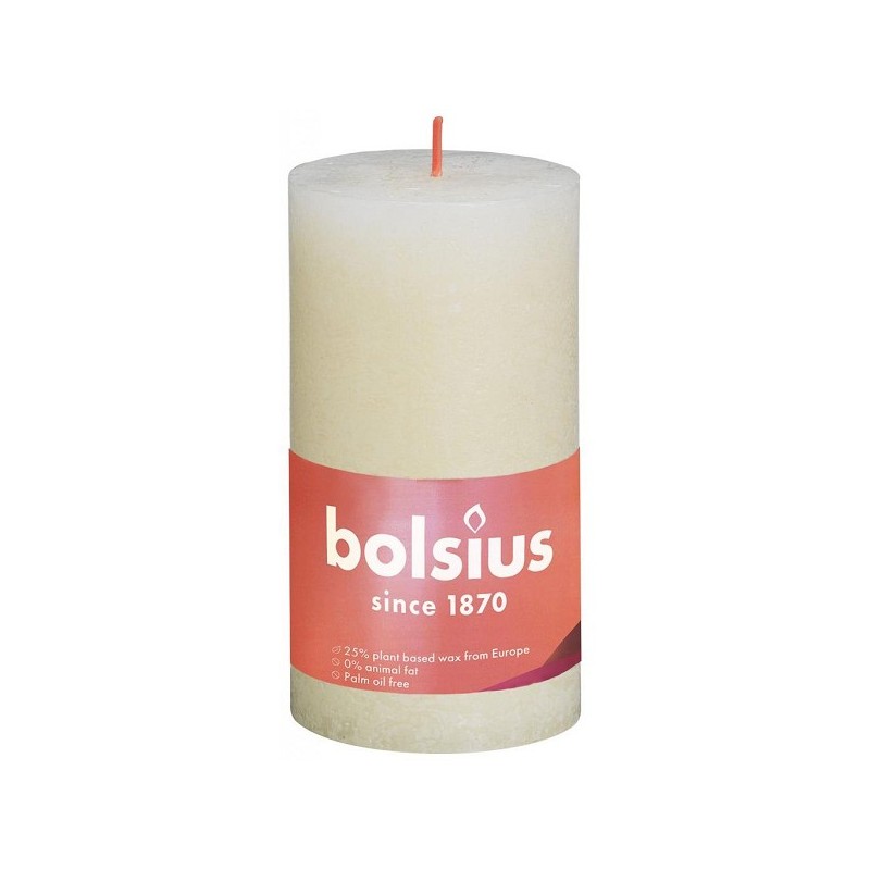 Bolsius Shine Collection Rustiek stompkaars 130/68 Soft Pearl- Zacht Parel