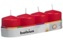 Bougie bloc Bolsius 60/40 plateau a 4 pièces rouge