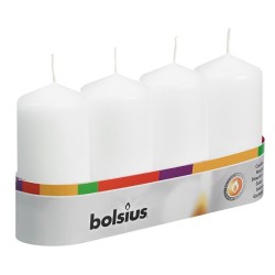 Bolsius Bougie bloc rustique 100/48 plateau a 4 pièces blanc