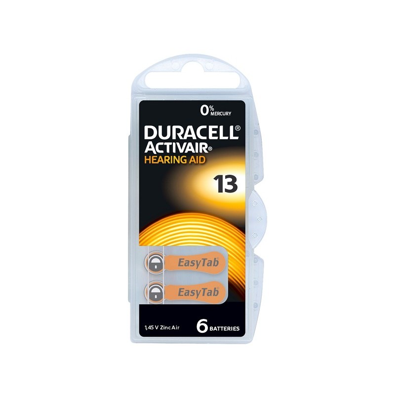 Duracell DA13 gehoorapparaat batterijen 1,4V Doos a 10 blisters a 6 stuks