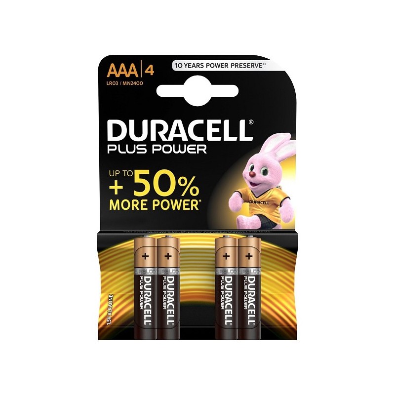 Duracell Plus Power Duralock Alkaline AAA/LR03  Doos a 10 blister a 4 stuks