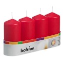 Bolsius Bougie bloc rustique 100/48 plateau a 4 pièces rouge