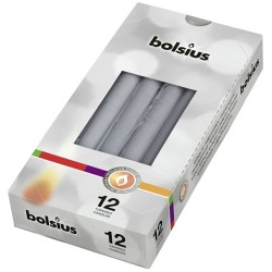 Bolsius Gotische kaars 245/24 12 stuks zilver
