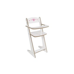 Chaise de poupée blanc/rose bois FSC 53cm