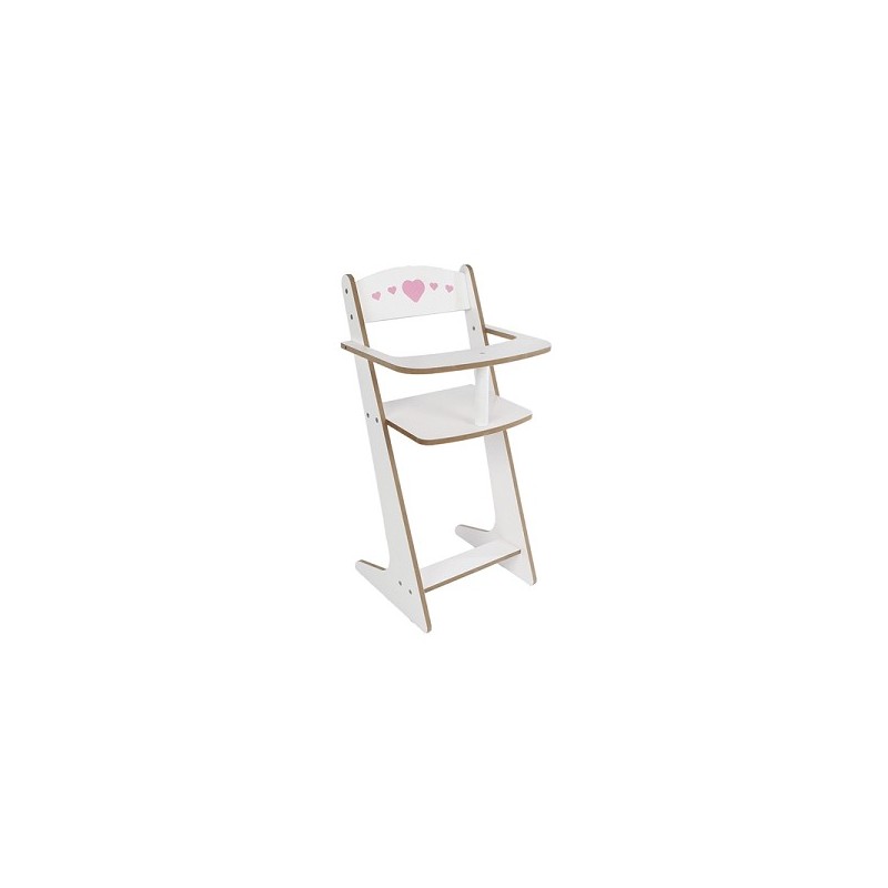Chaise de poupée blanc/rose bois FSC 53cm