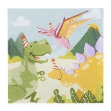 Papieren Servetten Dino Party Set A 12 Stuks 33x33cm