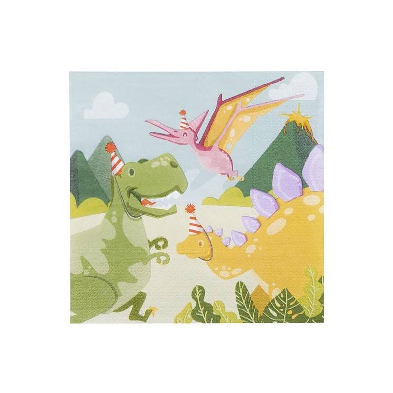 Serviettes en papier Dino party set de 12 pièces 33x33cm