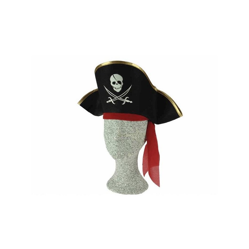 Chapeau de pirate brodé 43x23x15cm