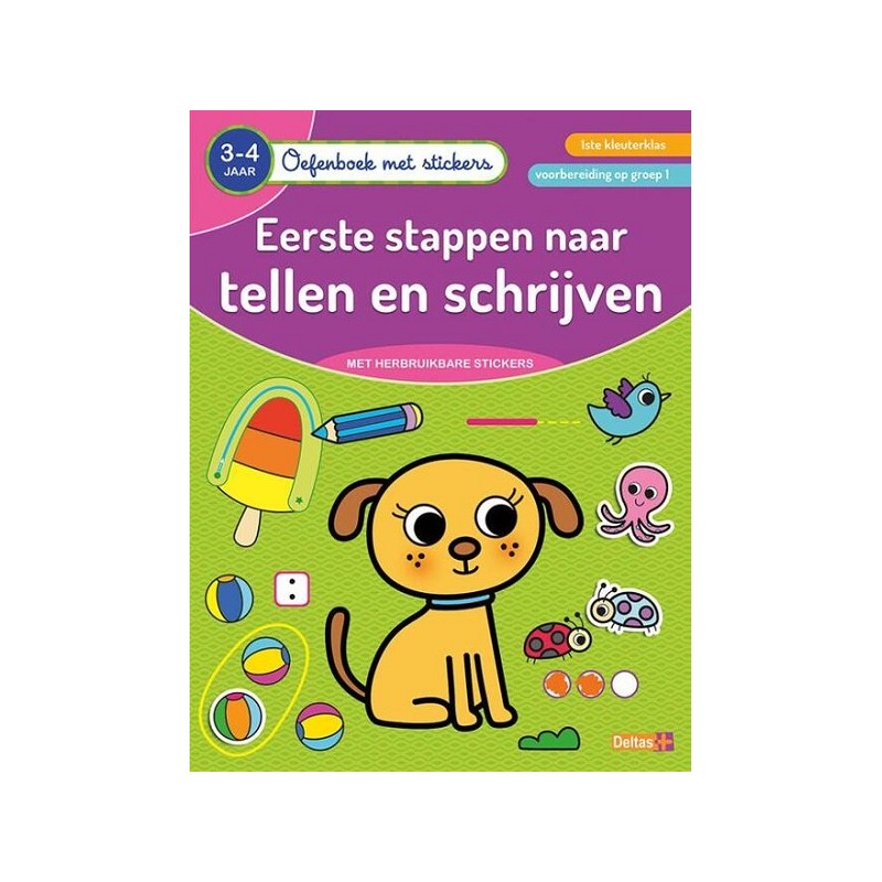 Deltas Oefenboek met stickers Eerste stappen naar tellen en schrijven