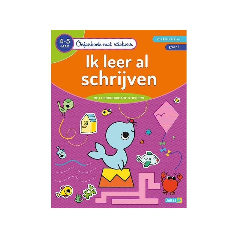 Deltas Oefenboek met stickers - Ik leer al schrijven (4-5jr)