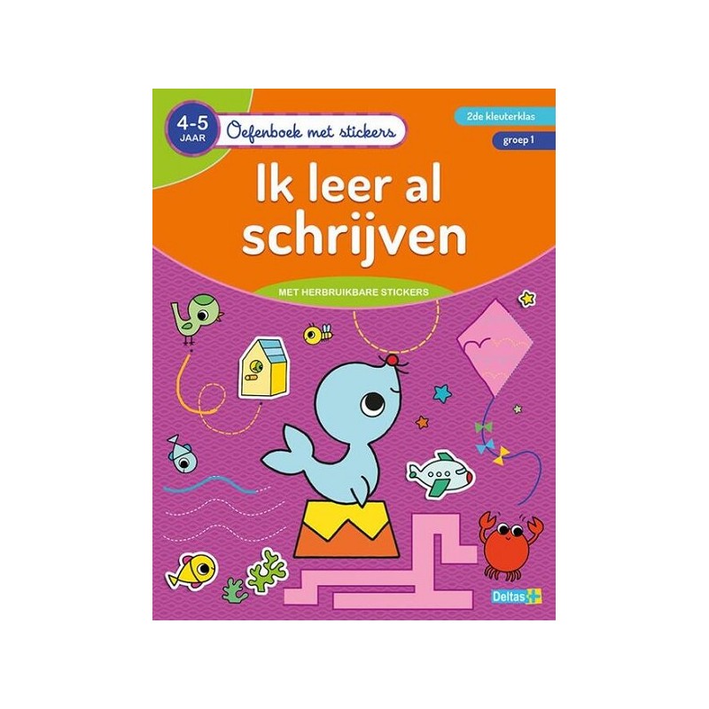 Deltas Oefenboek met stickers - Ik leer al schrijven (4-5jr)