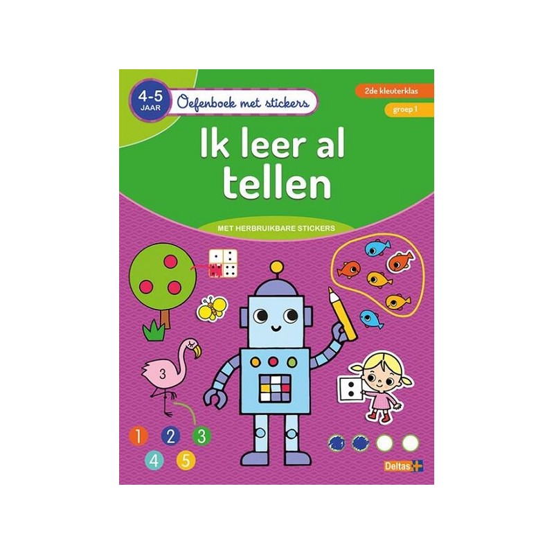 Deltas Oefenboek met stickers - Ik leer al tellen (4-5jr)