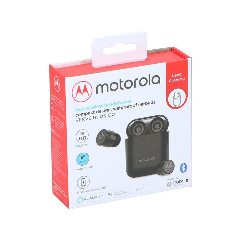 Motorola Verve buds 120 draadloze oordopjes zwart waterproof