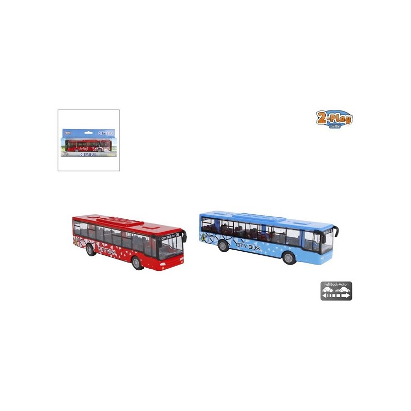 2-Play stadsbus die cast pull back
assorti 15cm