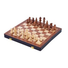 Jeu d'échecs en bois de frêne pliable 30x30x5,5cm