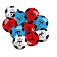 Voetbal World Star (carbidbal) 22cm zak a 10 stuks mixed kleuren