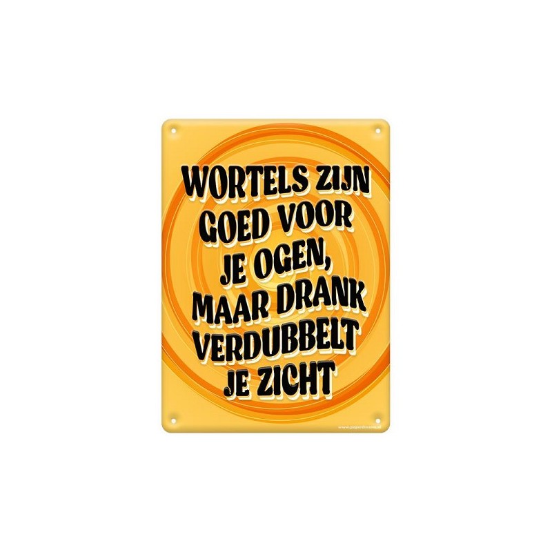 Paperdreams Tekstbord Metaal 22x16,5cm - Wortels Zijn Goed