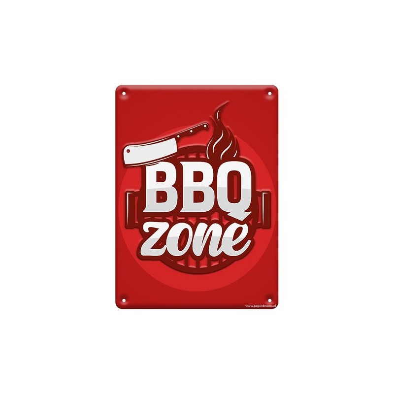 Paperdreams Plaque texte métal 22x16,5cm - Zone BBQ