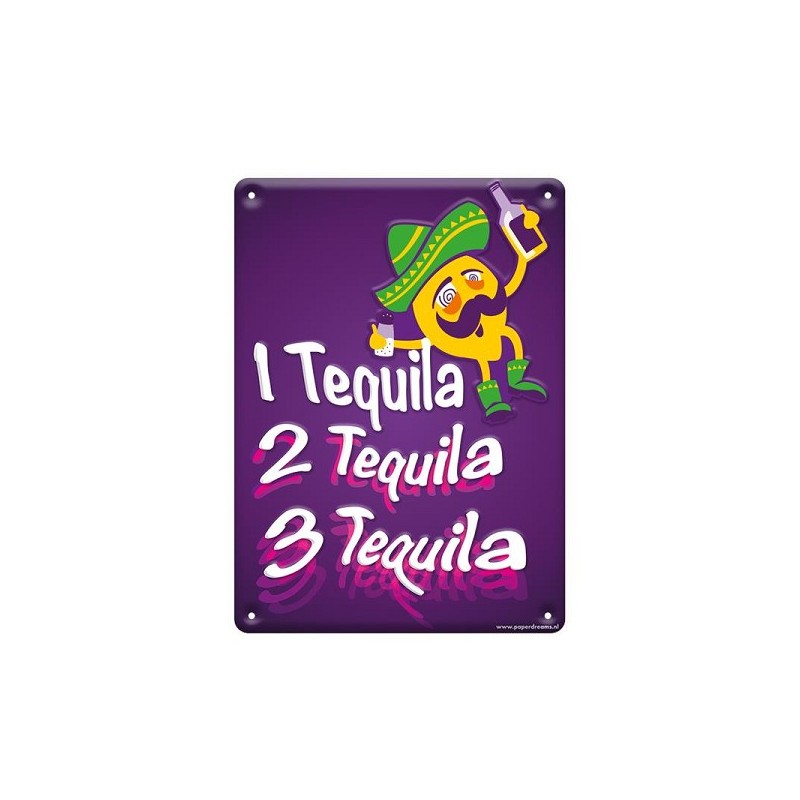 Paperdreams Tekstbord metaal 22x16,5cm - Drink tequila