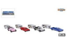 Voiture 2 jeux avec caravane moulée sous pression, 16,5 cm