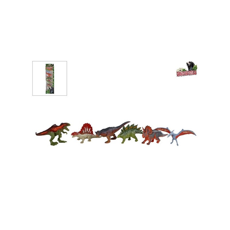 DinoWorld 6 dinosaurus figuren 9cm