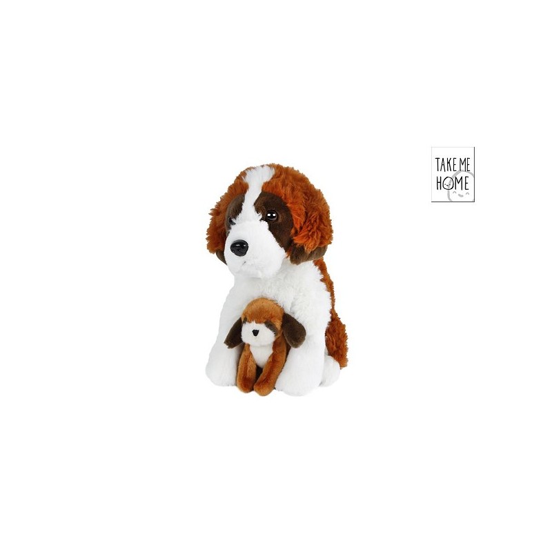 Take Me Home hond met pup pluche 26cm