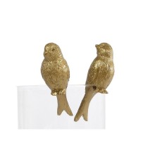 Sculptuur vogel goud polystone 4x3x7cm