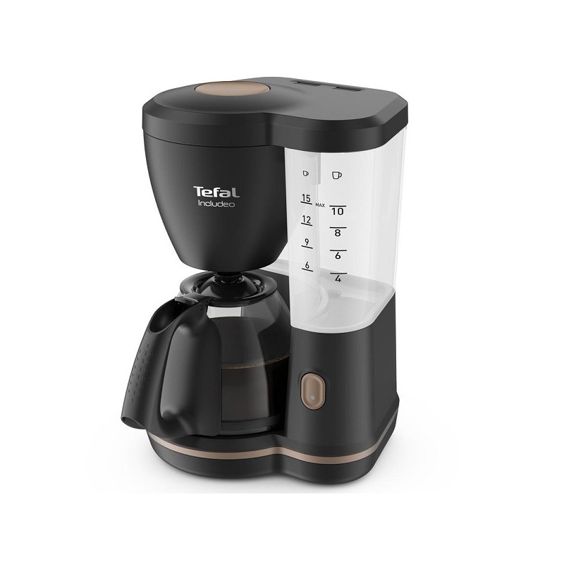 Tefal Includeo koffiezetter zwart 1,25L 10-15 kops 1000W