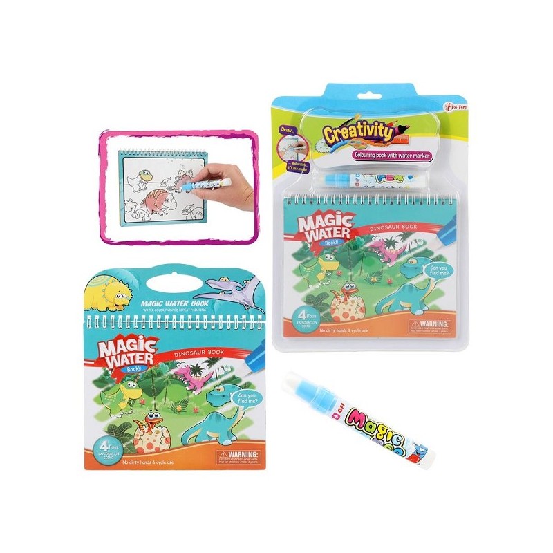 Toi Toys Livre de coloriage à l'eau 'Dino' + marqueur