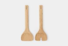 Brabantia Profile Couverts à salade en bois de hêtre, lot de 2