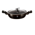 Berlingerhaus hapjespan braadpan 24 cm met glas deksel Shiny Black collection aluminium ook inductie