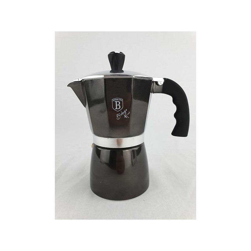 Berlingerhaus espresso maker percolator 6 kops shiny black collection aluminium