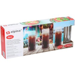 Alpina Set de verres à long drink en plastique 6 pièces 400ml